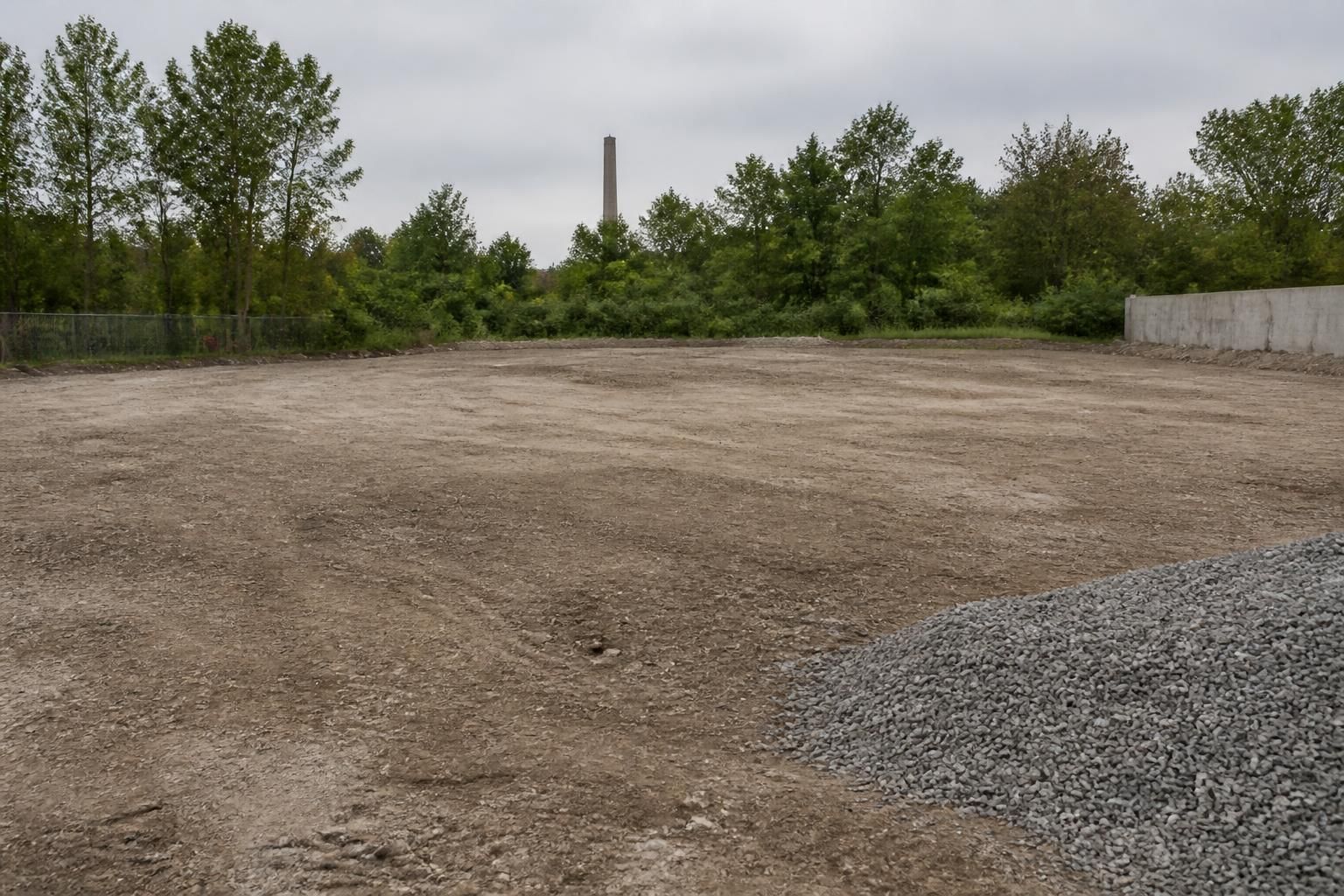 Cleared demolition site with tidy prepared surface