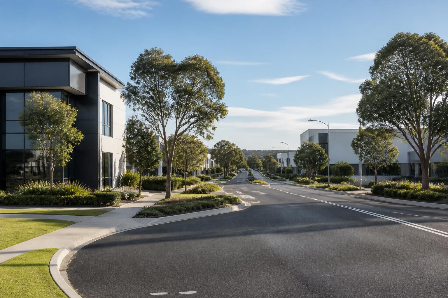 Modern commercial and suburban scene in Jandakot